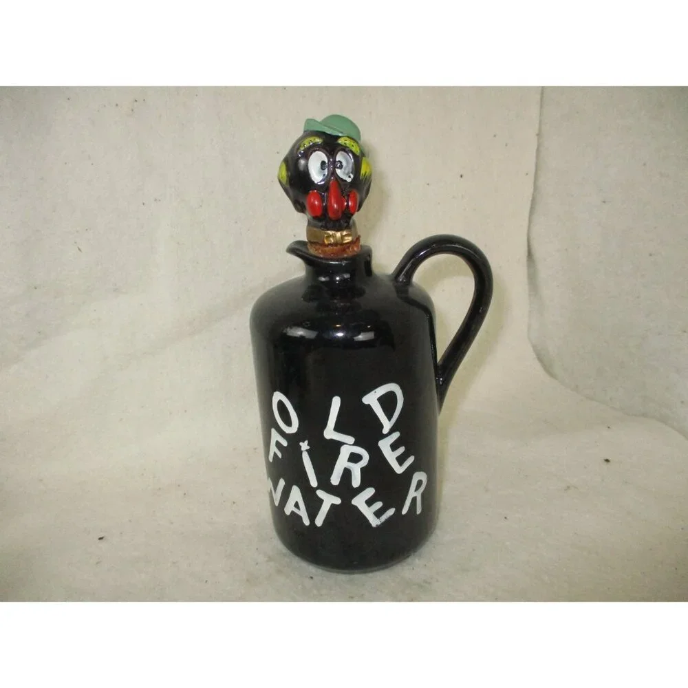 Old Fire Water Jug Whiskey Novelty bottle Vintage Japan 1960‎ napco, 3l3232
